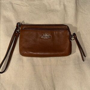 Coach Tan Leather Wristlet